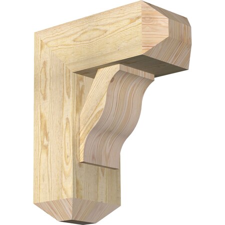 Ekena Millwork Funston Craftsman Rough Sawn Bracket w/ Offset Brace, Douglas Fir, 8"W x 18"D x 22"H BKT0806X18X22FST04RDF
